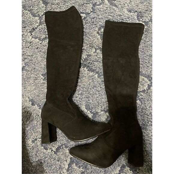 Hawkwell Women’s Size 7 Brand New Thigh High Boots Black Heeled - Picture 1 of 5